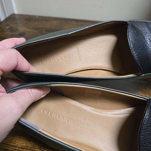 Everlane The Modern Point Black Green Italian Leather Women's Loafers Sz 8.5 - Picture 6 of 8